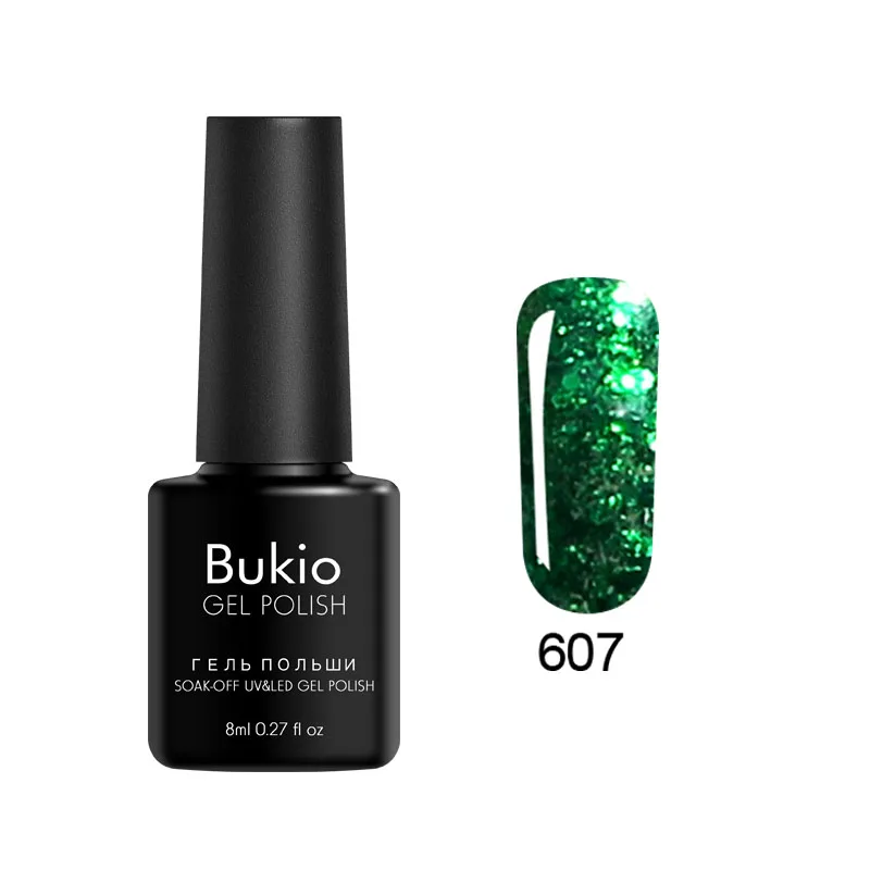 607 Bukio великолепный блестящий гель УФ-лак для ногтей синий ослепительный Алмазный Фиолетовый лак Полупостоянный Блестящий Гибридный лак из розового золота - Цвет: 607