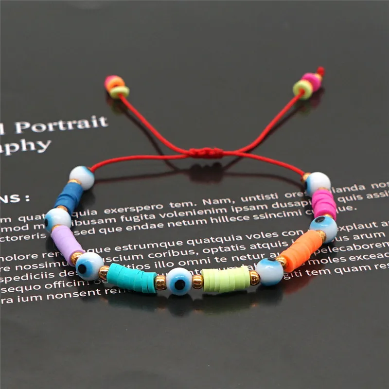 

MASA 2021 New Ladies Fashion Bohemian Style Colored Clay Bracelet Summer Hot Style Gift for Best Friend