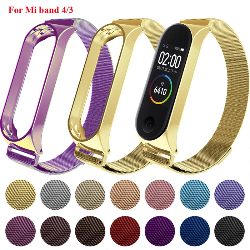 JKER ремешок для Xiaomi mi Band 3 mi Band 4 ремешок для Xiaomi mi band 3 браслет для Xiaomi mi группа 4 магнит металл из нержавеющей стали