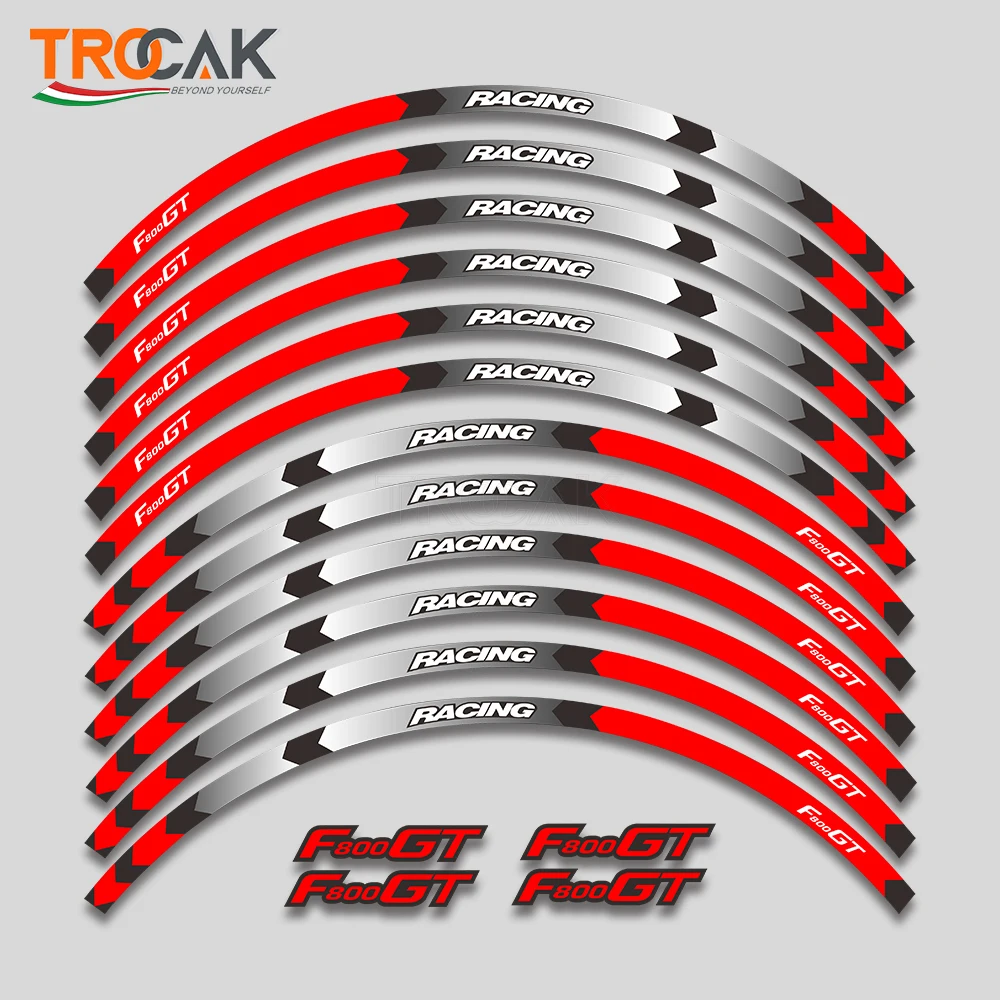 

12 Strips Decoration Stickers Front Rear Wheels Reflector Sticker Stable Printing Decals For BMW F800GT F 800GT F800 GT F 800 GT