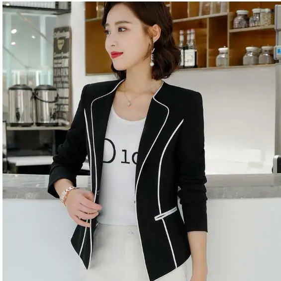 Женский Повседневный блейзер с длинным рукавом темно синий или черный