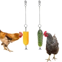 pet parrot stainless steel feeder fruit corn fork toys chicken vegetables holder hanging feeding stick feeder accessories