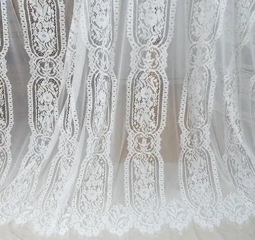 

3M/lot Free Shipping White Black Red Jacquard Lace Fabric, Hollow Out Eyelash Lace Fabric 140 Cm Wide RS594