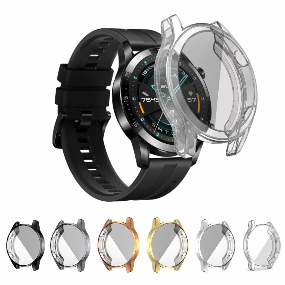 

Soft TPU Protective Cover For Huawei Watch GT 2 42mm 46mm Case Full Coverage Screen Protector Frame Bumper Shell For Huawei GT2