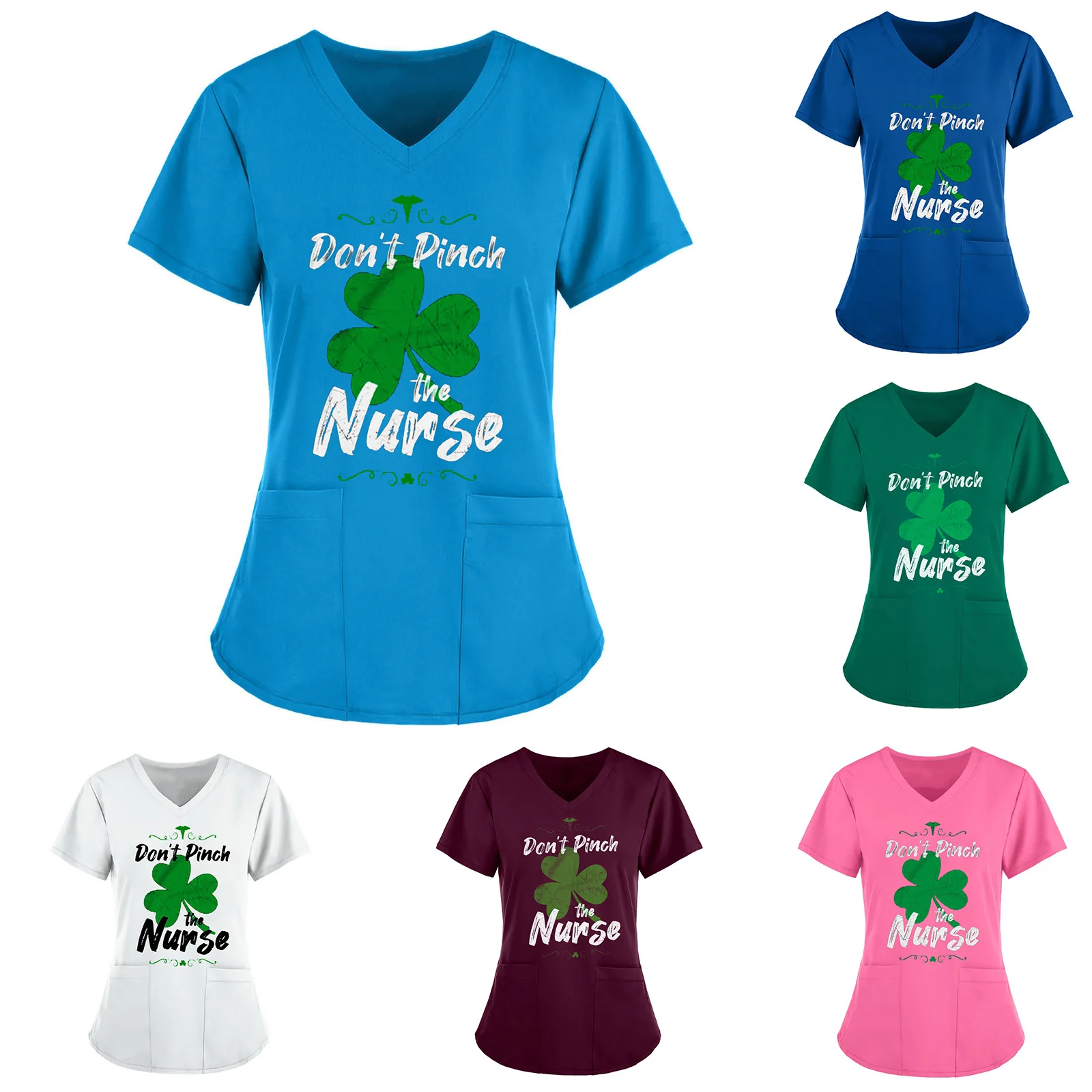 

Футболка, Милая футболка для кормящих матерей, с надписью не сжимайте медсестру, однотонная форма с коротким рукавом, топы, рубашка, женская ...