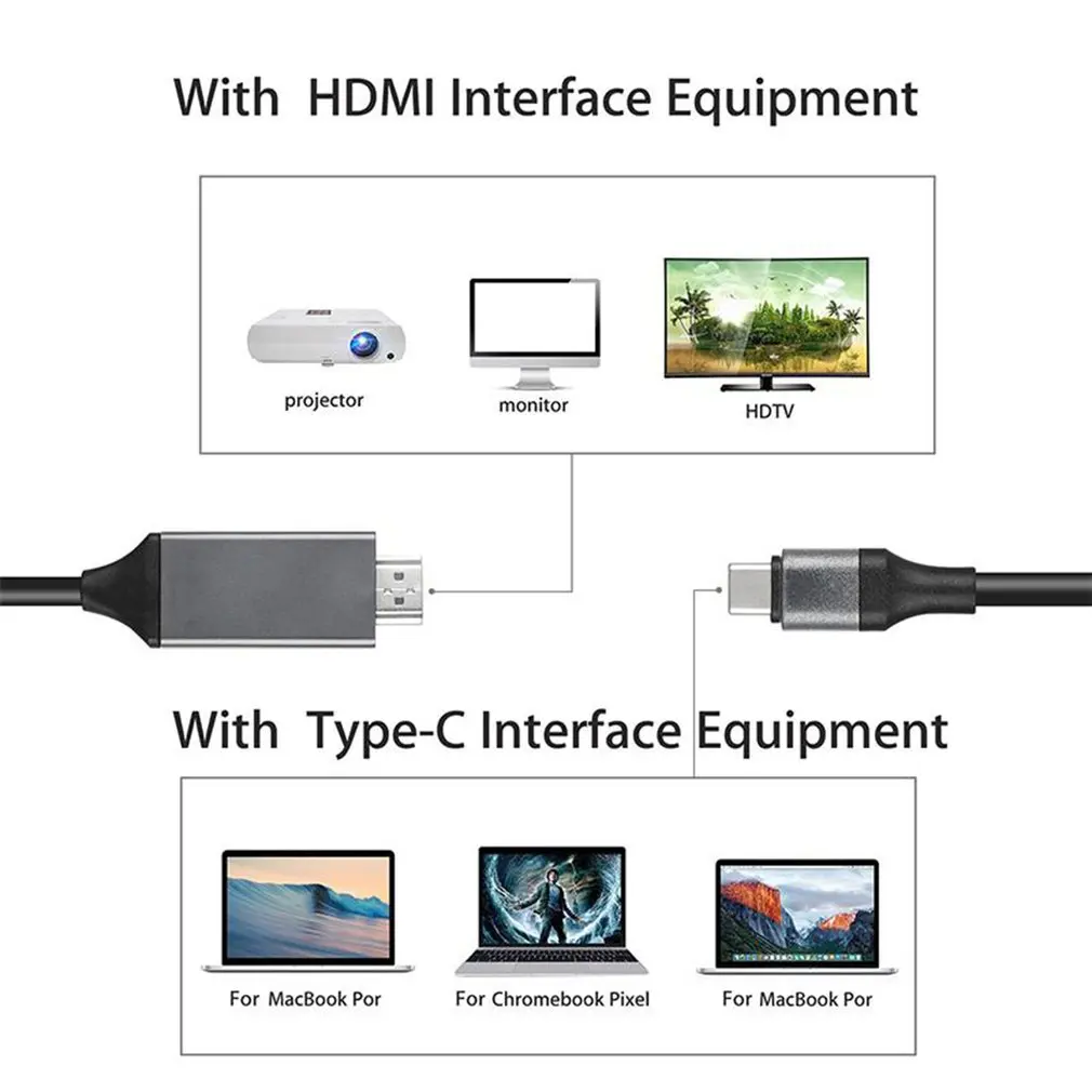Новинка 2019 4K USB 3 1 C Type к HDMI кабель HDTV Hdmi адаптер для Lenovo ThinkPad X1 MacBook Pro Samsung S8 S9 NOTE8| |