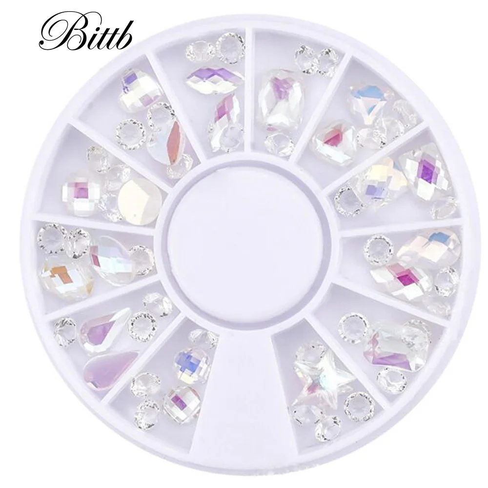 Bittb AB хрустальные стразы для дизайна ногтей радужные круглые бусины Подвески