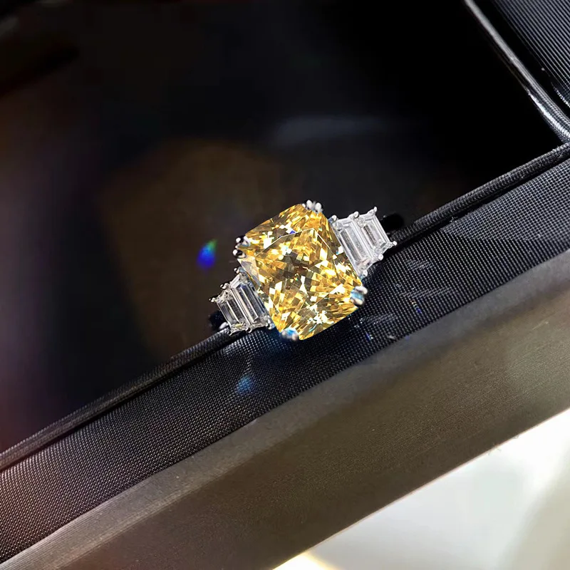 

Роскошный квадратный вырез ювелирные кольца с бриллиантом 925 стерлингового серебра обручальные кольца для женщин Свадебные драгоценные ка...