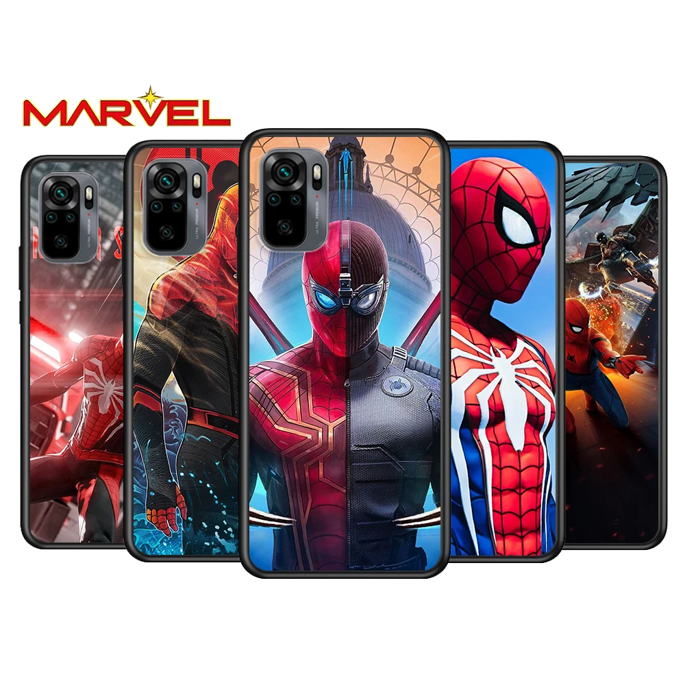 

Marvel Spiderman hero for Xiaomi Redmi Note 10 10S 9 9T 9S 9Pro Max 8T 8Pro 8 7 6 5 Pro 5A 4X 4 Soft Black Phone Case