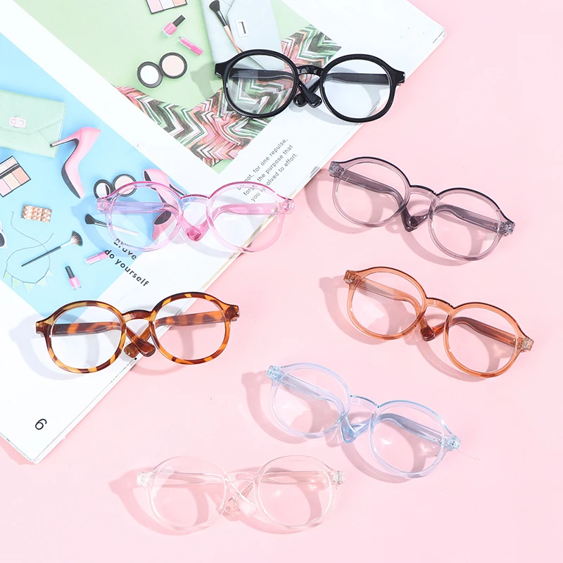 

1PCS 9CM Transparent Round Glasses For 1/6 Doll Decor Accessories Toys Pretend Toy Doll House Decoration