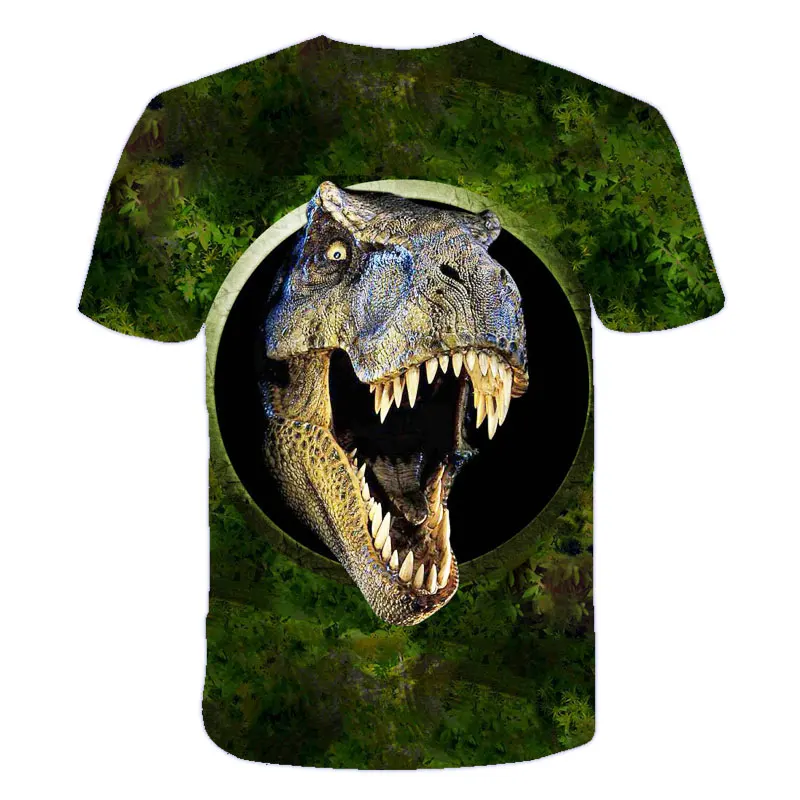 

2020 4-14 Y Jurassic World Fallen Kingdom Cool Dinosaur Head 3D Print T shirt Boys and girls Hiphop Tee Tshirt Boy color Cloth