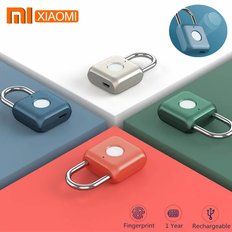 Xiaomi умный замок отпечатков пальцев Kitty Touch Открытый USB Водонепроницаемый Электронный замок с отпечатком пальца Противоугонный багажный Чехол безопасности