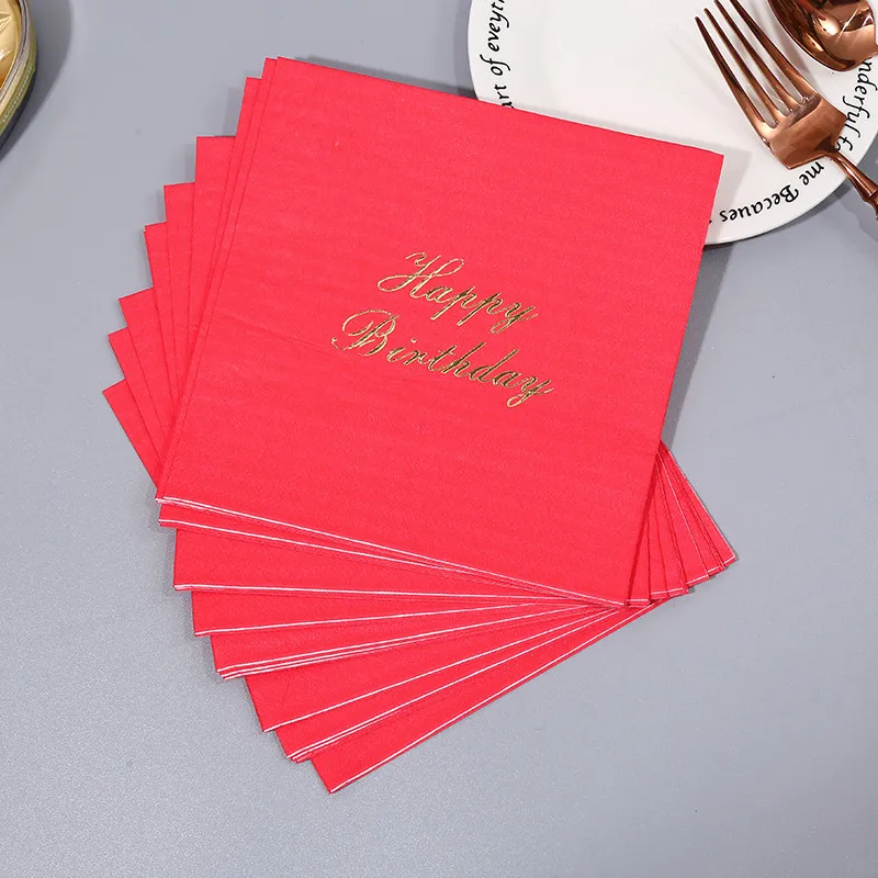 Одноразовые салфетки из 16 шт./упак. фольги золотистого цвета бумажные для