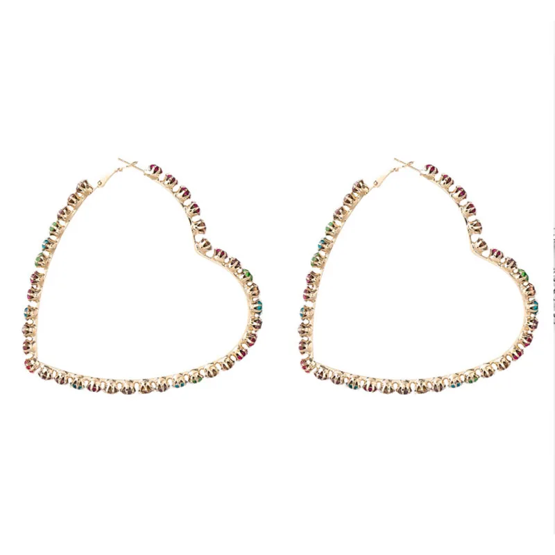 

Star heart lady fashion noblewoman jewelry Kardashian style party metal diamond earrings color lady beach summer