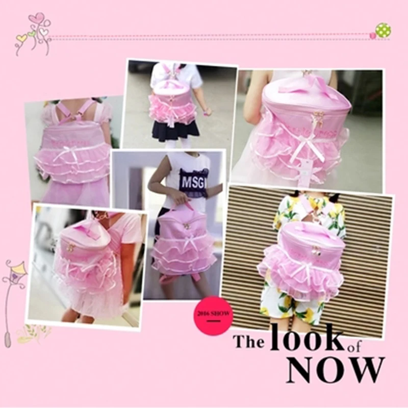 

Girl Professional Dance Ballet Bag Girl Dancing Handbag For Starting Dance Child Ballerina Embroidered Backpack with Metal Clasp