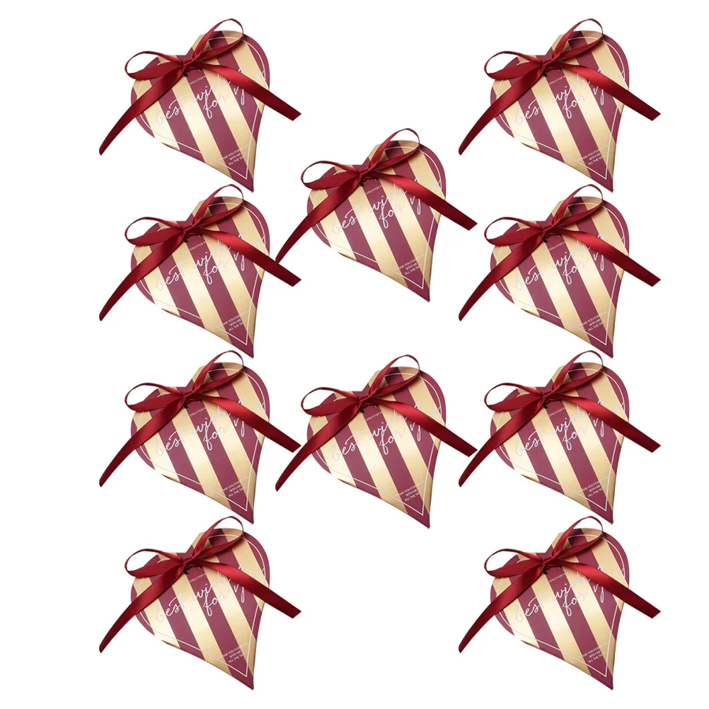 

10 шт. бумажные свадебные коробки для конфет креативные подарочные коробки в форме сердца