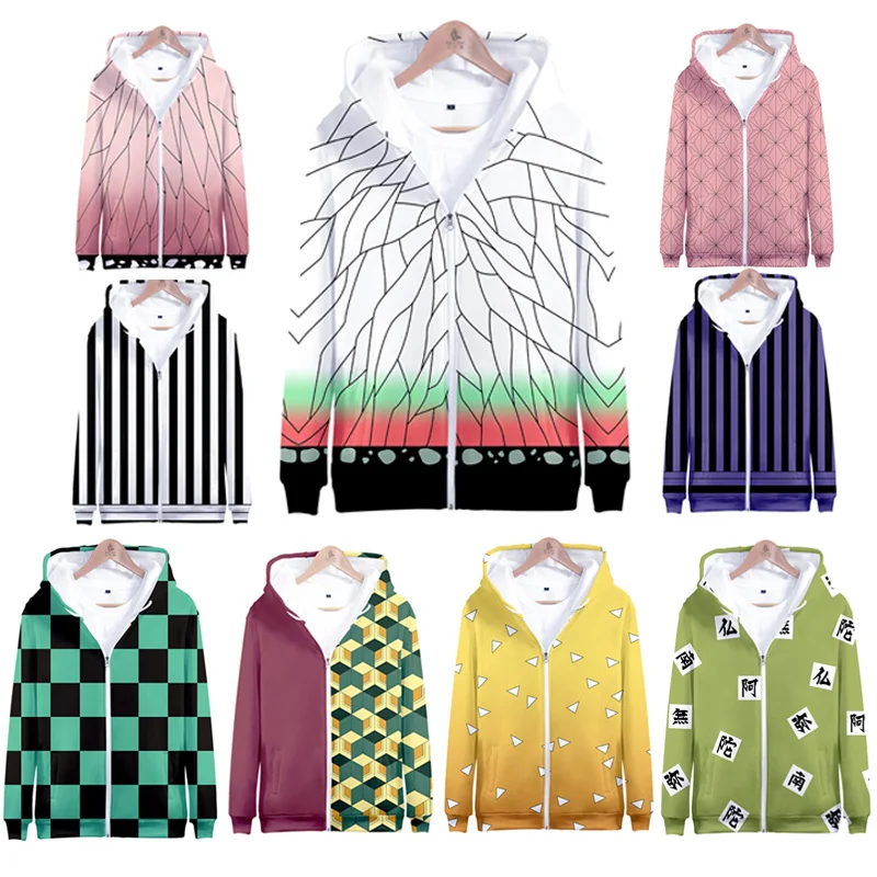 

2019 New Arrival Anime Demon Slayer:Kimetsu No Yaiba Cosplay Costumes Fashion Long-Sleeved Hoodies Unsex Spring And Autumn Coat