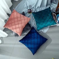 pure color velvet plaid pillowcase home sofa pillow bedside pillow short plush cushion car home bedroom 43x43cm