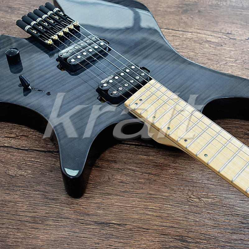 Krait безголовая гитара 6 струн strandberg безголовая электрогитара Ольха тела Пламя клен Топ 5 шт. шеи