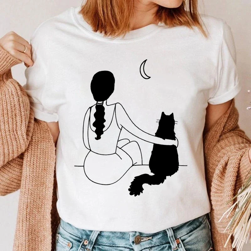 

Футболка женская летняя с коротким рукавом и круглым вырезом, в стиле Харадзюку