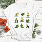 Забавные женские футболки премиум-класса с принтом авокадо, летняя модная укороченная футболка в стиле 90-х Ullzang Harajuku