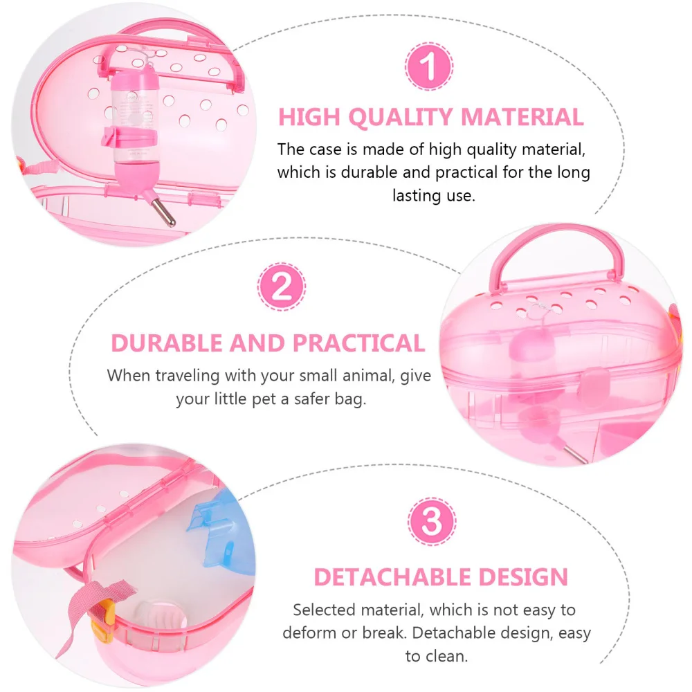 

1 Set Chinchilla Travel Case Creative Hamster Carrier Container with Feeder