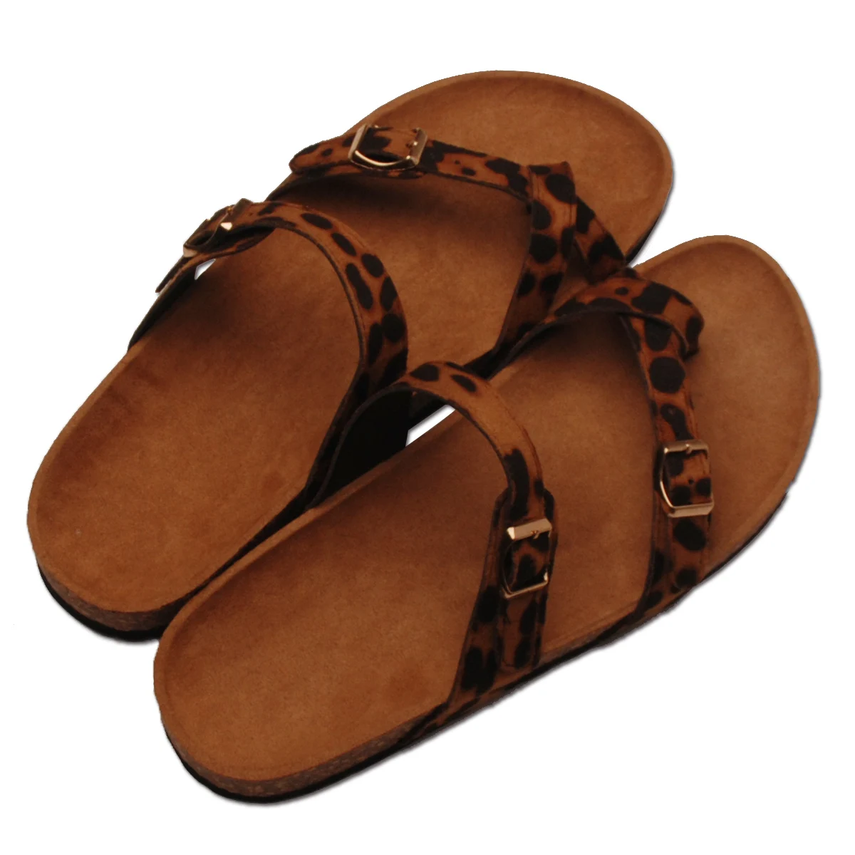 

Wholesale 2021 Black Leopard Sandals for Women Soft Faux Leather Summer Slippers for Women DOM-1161841