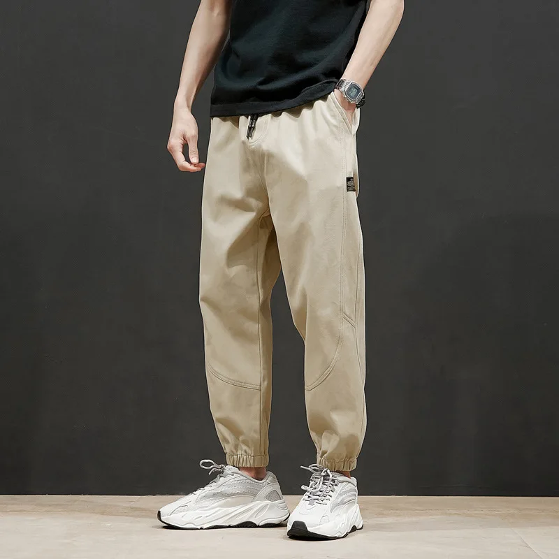 

Large casual pants men's spring and autumn new men's Capris Korean youth loose sports pants