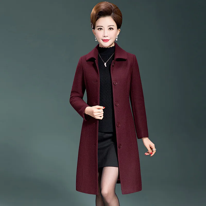 Новинка осенне зимнее шерстяное пальто размера плюс 5XL для женщин среднего