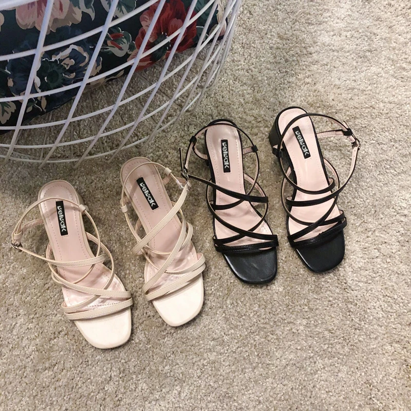 Wellwalk/женские босоножки на квадратном каблуке Летние кожаные вечерние туфли из