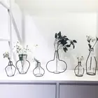 Металлический держатель для цветочной вазы, однотонная железная ваза в скандинавском стиле, металлический держатель для растений, для золота