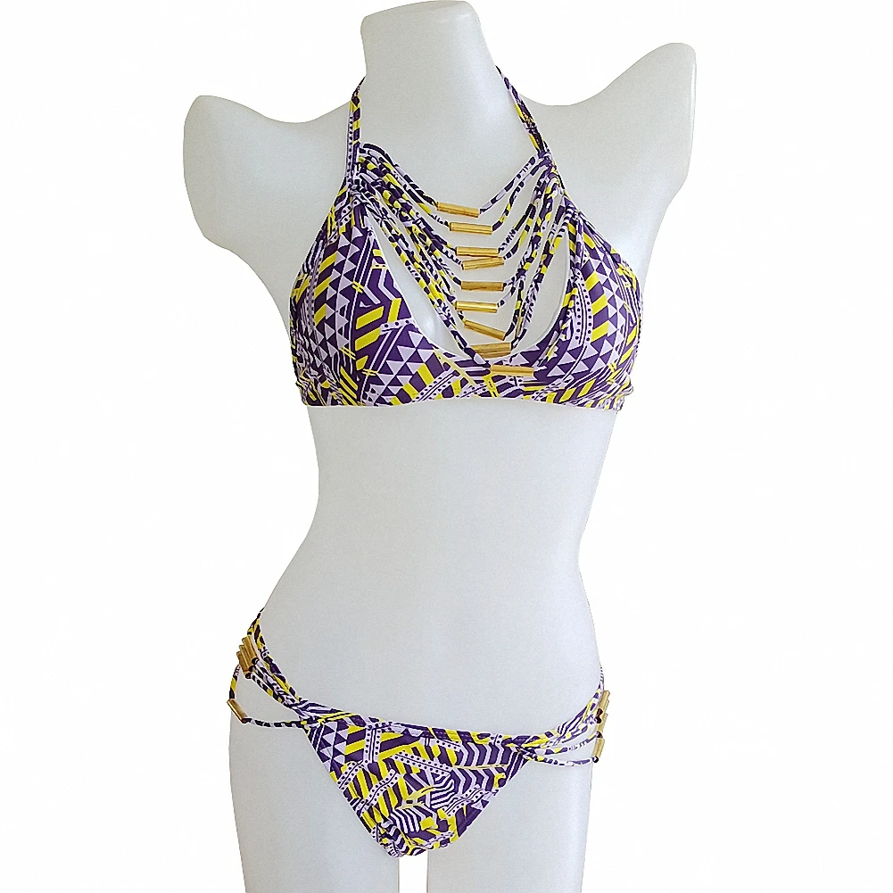 Купальник 2020 бикини с раздельным принтом в стиле ретро удобный купальник на