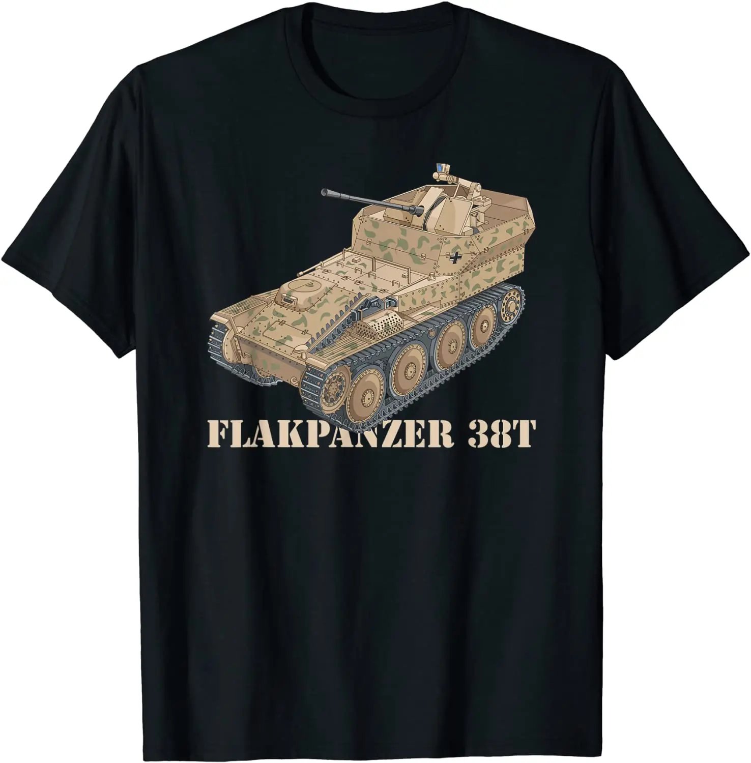 

Футболка с анти-летательным аппаратом времен Второй мировой войны вермахт Flakpanzer 38T. Летняя Хлопковая мужская футболка с круглым вырезом и коротким рукавом Новинка