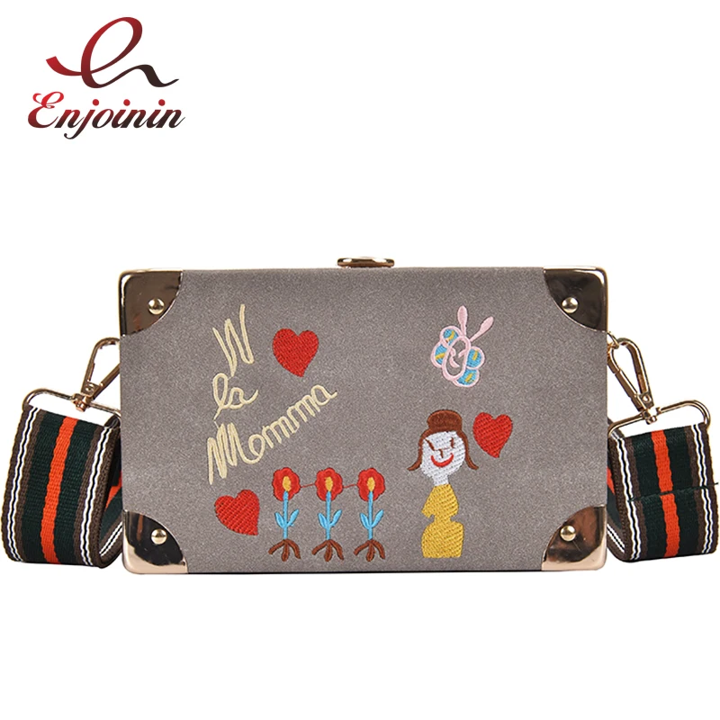 Женские вечерние сумки клатчи из искусственной кожи с вышитыми цветами и