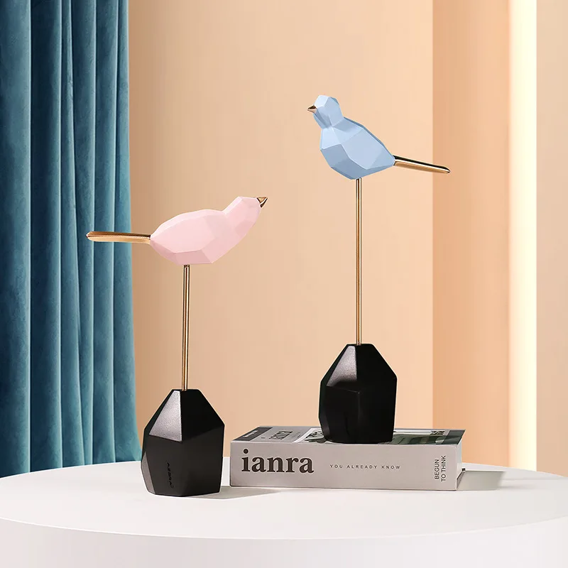 

Украшение для гостиной в европейском стиле, мягкая декоративная модель для комнаты, украшение ручной работы из смолы с птицами, на заказ