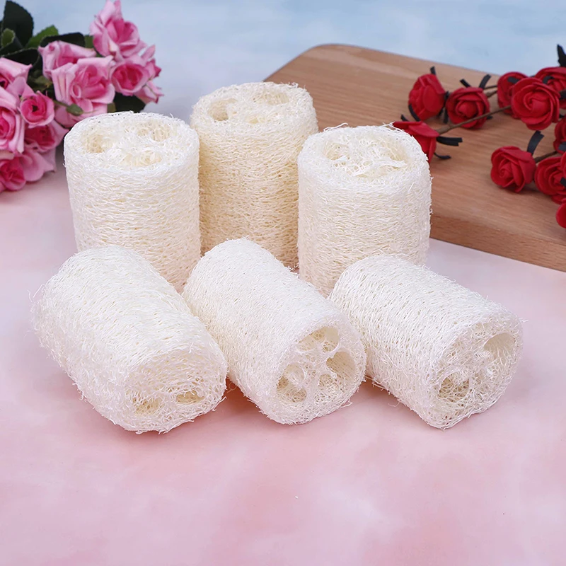 6 шт. натуральная мочалка Luffa Loofa спа губка для ванны кухня Чистый скруббер