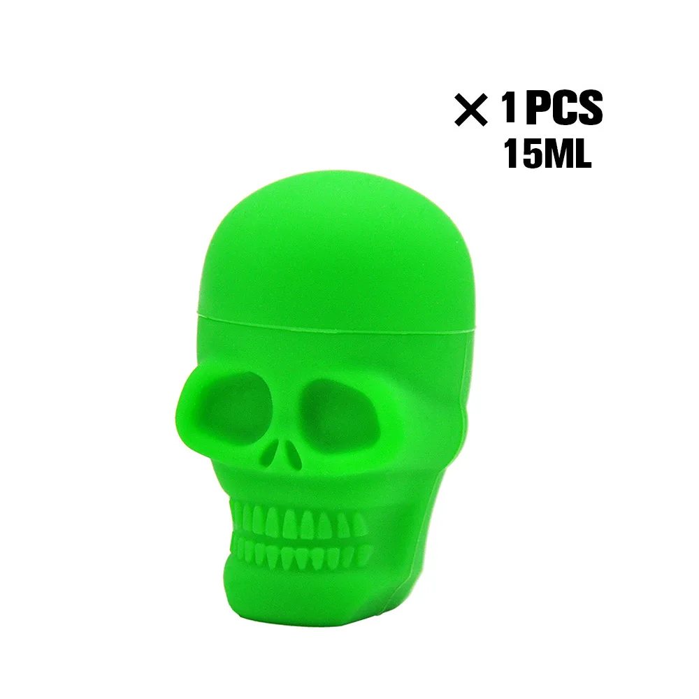 Green-15ML 2 размеры силиконовый контейнер антипригарное силиконовые баночки контейнеры для хранения масла ящик для банки контейнер Череп Форма - Цвет: Green-15ML