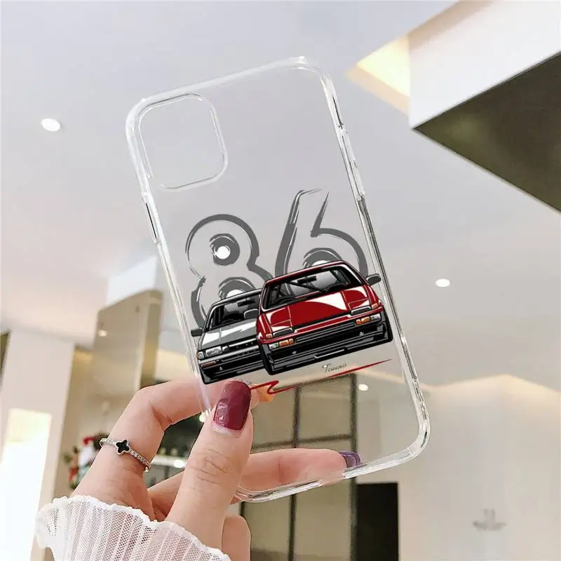 

Initial D car Japan anime movie Phone Case Transparent for iPhone 6 7 8 11 12 s mini pro X XS XR MAX Plus SE cover funda