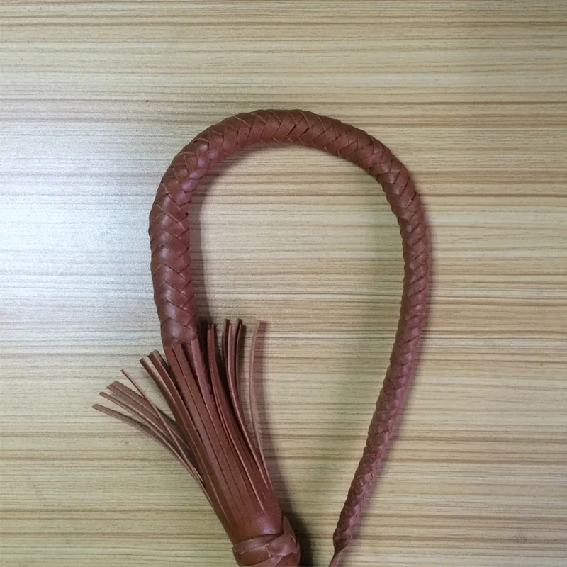 

75CM Genuine Bull Leather Hand Made Braided Horse Riding Whips Western Horse Racing Equestrian Harness Whip Riding Crop