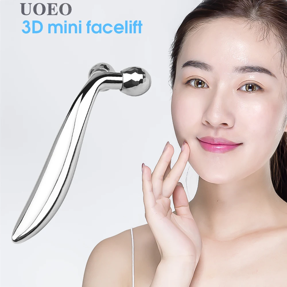

3d Roller Massager 360 Rotate Silver Thin Face Full Body Shape Massager Lifting Wrinkle Remover Facial Massage Relaxation Tool