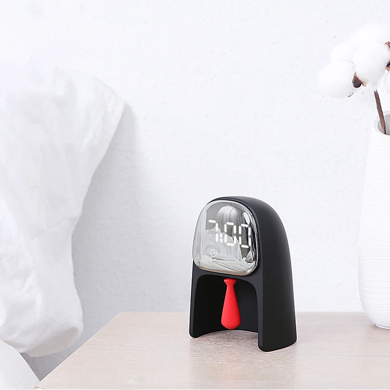 

Multifunctional Creative Small Alarm Clock Smart Bedside Night Light USB Charging Alarm Clock Wake Up Light Gift Home Decoration