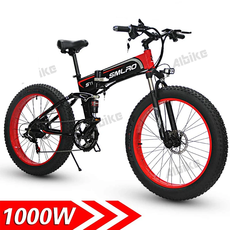 Verkauf 26 Zoll Elektrische Fahrrad 48V 1000W Motor 4,0 Fett Reifen Mit 14Ah Lithium-Batterie E-Bike Herren Berg Schnee Leistungsstarke Elektrische Fahrrad