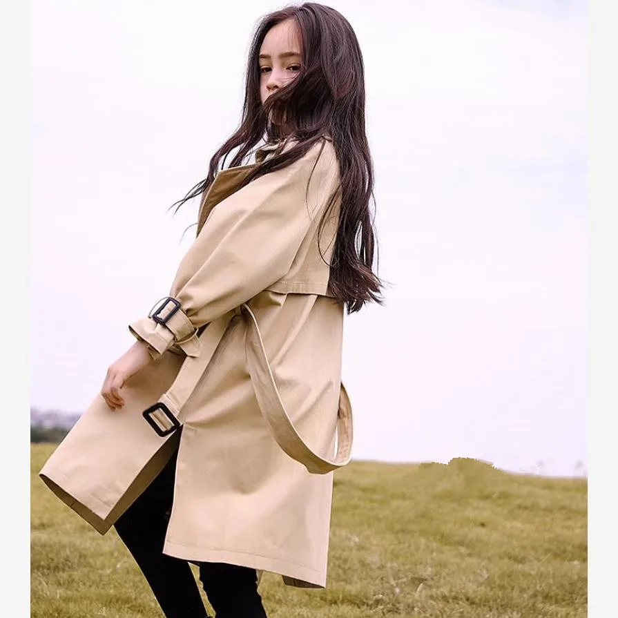 Детская ветровка на весну и осень новое пальто для девочек Женское с длинным