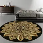 Современный золотой черный ковер геометрический цветок в этническом стиле Круглый гостиная спальня подвесное кресло напольный коврик Площадь Ковер домашний декор