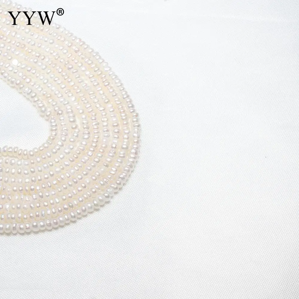 

YYW High Quality Freshwater Pearl Beads Natural White AAA Cultured Potato 3-3.5mm Loose Beads Approx 0.8mm Sold By Strand