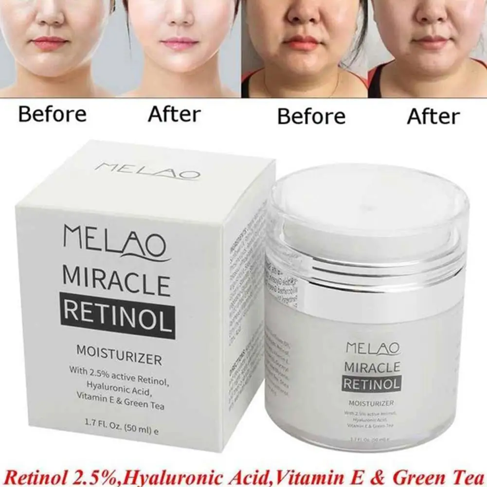 

50g Retinol 2.5% Moisturizer Face Cream Vitamin E Collagen Acid Hyaluronic Wrinkles Retin Whitening Acne Aging Cream Anti I5Y0