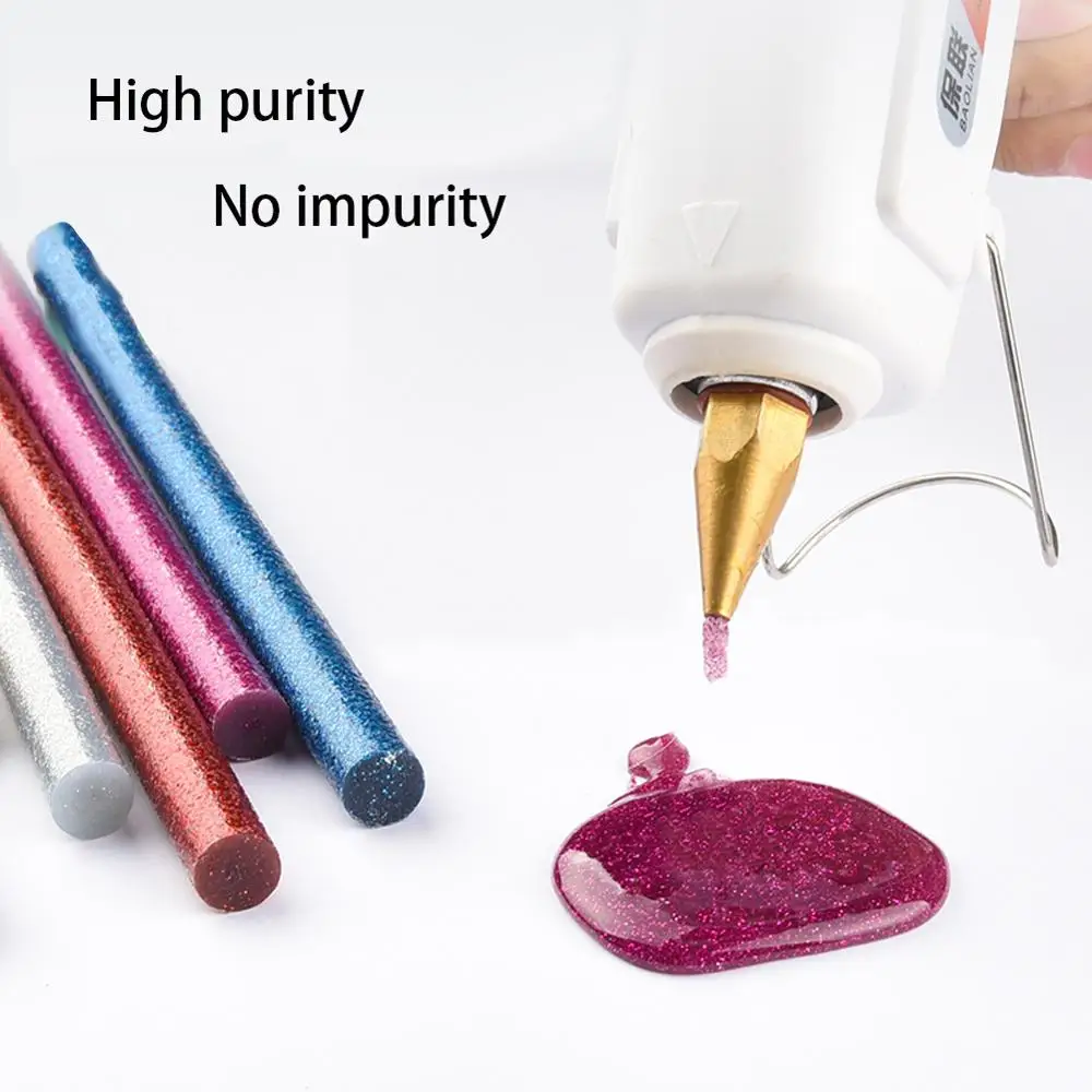 Цветные клеевые палочки 11 мм разные блестящие профессиональные для