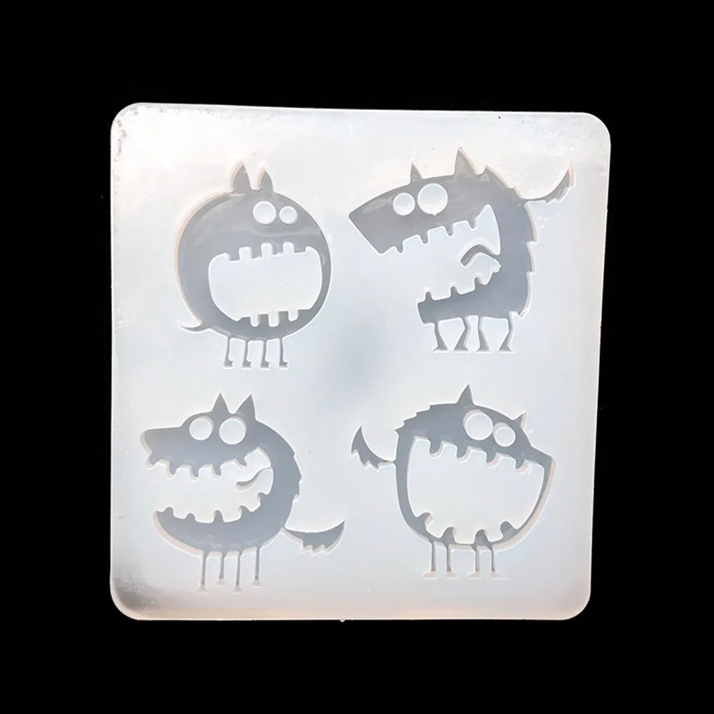 

1pcs Halloween Monsters Funny Epoxy Resin Pendant Mirror UV Molds Crafts Silicone Mold DIY Jewelry Making Tools