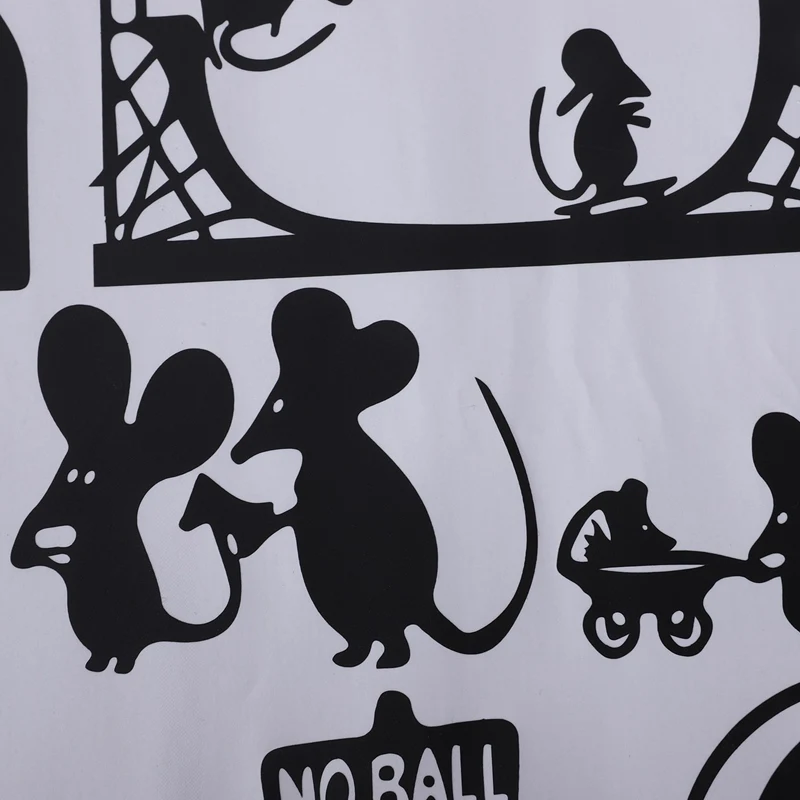 1 шт. наклейки на стену с черной мышью 25x55 см забавная мышь самолет Мультяшные