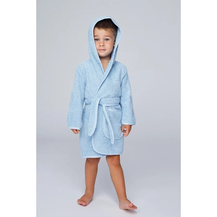 Халат махровый для мальчика рост 104-110 см цвет голубой К07 1770072 | Мать и ребенок